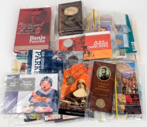AUSTRALIAN HISTORY: Group of twenty-three RAM carded uncirculated issues, including 2015 Sir Henry Parkes, 2016 'Convict Love Tokens' copper three-coin set, 2019 'The Bold The Bad And The Ugly' six-coin set, 2020 'Camels Of The Goldfields' four-coin set, 