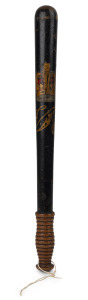 An antique truncheon with hand-painted Queen Victoria cypher, mid 19th century, 47cm long.