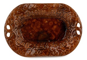 LITHGOW brown glazed pottery bread plate, 19th/20th century, 29cm wide