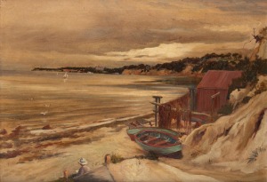 WILLIAM BOWMAN (1872-1944), (Mentone&nbsp;Foreshore, Port Phillip Bay, Melbourne), oil on canvas, signed lower right "W. Bowman, 1916", 46 x 65cm, 60 x 80cm overall