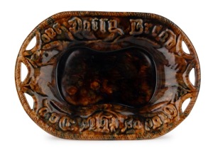 LITHGOW pottery bread platter with mottled glaze, 19th/20th century, 33cm wide.