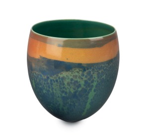 PIPPIN DRYSDALE "Half Light - Melita Downs, Leonora", Pinnacle Series III, 1996, hand-painted art porcelain vase with accompanying gallery documentation, incised "Pippin Drysdale", 12.5cm high