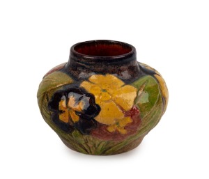 MAUD POYNTER miniature pottery vase with floral decoration, incised "Maud Poynter, Ratho, 1924", ​​​​​​​5.5cm high,