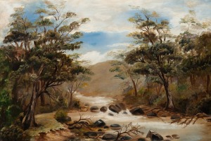 ARTIST UNKNOWN, (Australian river scene), oil on board, 43 x 64cm, 60 x 80cm overall