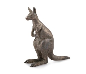 KILPATRICK & Co. of Melbourne antique silver kangaroo statue, 19th century, stamped "K. & Co., Silver", 10.5cm high, 358 grams