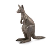 KILPATRICK & Co. of Melbourne antique silver kangaroo statue, 19th century, stamped "K. & Co., Silver", 10.5cm high, 358 grams