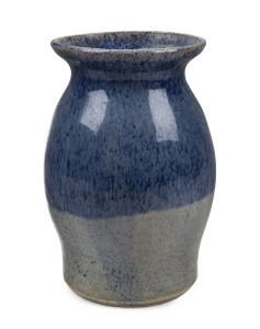 MERRIC BOYD speckled blue and grey glazed pottery vase, incised "M. Boyd, 1928", ​​​​​​​24.5cm high.