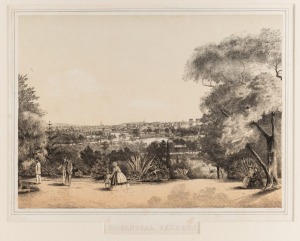 FRANCOIS COGNE (1829-1883), Botanical Gardens (1863), tinted lithograph, printed by Charles Troedel of Melbourne, image size 26.5 x 36.5cm, sheet size 35.5 x 45.5cm
