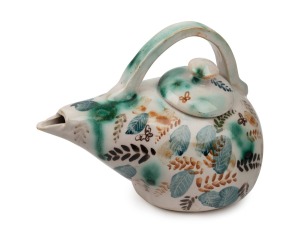 ARTHUR MERRIC BOYD hand-painted pottery teapot, incised "Arthur Merric Boyd", 16cm high, 19cm wide.