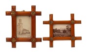 Two antique cartes-de-visite photographs of Old St David's Church (Battery Point) and Government House, Hobart, both attractively framed in huon pine with gilt metal adornments, the larger 19 x 16cm overall