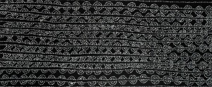 ARTIST UNKNOWN, abstract black and white dot painting, gallery inventory number verso "A 8266 (10532)", 145 x 60cm