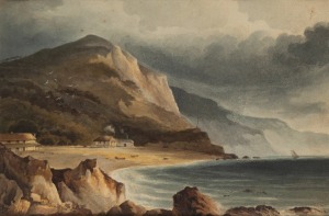 A. JONES, (Berry Head, New South Wales), watercolour, with inscription verso, ​​​​​​​housed in attractive period blackwood frame, 19 x 29cm, 48 x 57cm overall