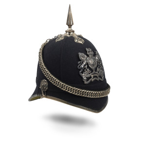 A 1900 Victorian Volunteer Engineer's helmet.