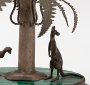 HENRY STEINER antique Australian silver carved emu egg display on South Australian malachite inlaid plinth base, 19th century, stamped "H. Steiner" flanked by pictorial marks, 24cm high overall. - 3