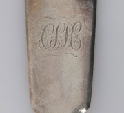 JOEL JOHN COHEN rare Colonial Australian silver set of five fiddle pattern forks with engraved monogram, Sydney origin, circa 1840, each stamped "C.N." crowned leopard's head, lion passant, Gothic date letter "F", and monarch's head, 17.5cm long, 272 gram - 4