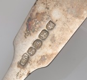 JOEL JOHN COHEN rare Colonial Australian silver set of five fiddle pattern forks with engraved monogram, Sydney origin, circa 1840, each stamped "C.N." crowned leopard's head, lion passant, Gothic date letter "F", and monarch's head, 17.5cm long, 272 gram - 7