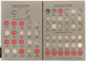 SIXPENCES: 1910 - 1945 (24) plus 1946 - 63 (18); Poor - VF. (Total: 42).
