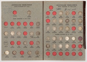 THREEPENCES: 1910 - 1944 (20) plus 1947 - 61 (16); Poor - VF. (Total: 36).