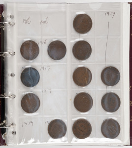 PENNIES: 1916 - 1964 accumulation in album; some varieties have been annotated. (120+).