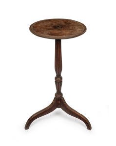 A rare and early Colonial blackwood wine table with reeded column and crab legs, Hobart origin, circa 1815, 79cm high, 38cm diameter. Note: Featured in "Australian Furniture, Pictorial History and Dictionary, 1788-1938" by Fahy & Simpson, plate 487, page 438.