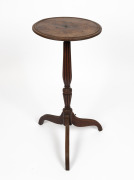 A rare and early Colonial blackwood wine table with reeded column and crab legs, Hobart origin, circa 1815, 79cm high, 38cm diameter. ​​​​​​​Note: Featured in "Australian Furniture, Pictorial History and Dictionary, 1788-1938" by Fahy & Simpson, plate 487 - 2