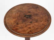 A rare and early Colonial blackwood wine table with reeded column and crab legs, Hobart origin, circa 1815, 79cm high, 38cm diameter. ​​​​​​​Note: Featured in "Australian Furniture, Pictorial History and Dictionary, 1788-1938" by Fahy & Simpson, plate 487 - 3