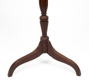 A rare and early Colonial blackwood wine table with reeded column and crab legs, Hobart origin, circa 1815, 79cm high, 38cm diameter. ​​​​​​​Note: Featured in "Australian Furniture, Pictorial History and Dictionary, 1788-1938" by Fahy & Simpson, plate 487 - 5