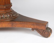 A Colonial Australian cedar circular tilt-top dining table, the top impressively crafted from a single slab of Australian cedar with thumbnail moulded edge and flame veneer cedar skirt. Full cedar secondary construction, with tapering faceted column, fine - 3