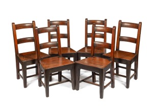 A set of six antique cedar chairs with tapering square form legs, New South Wales origin, mid 19th century,