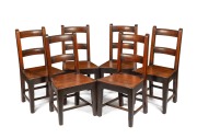 A set of six antique cedar chairs with tapering square form legs, New South Wales origin, mid 19th century,