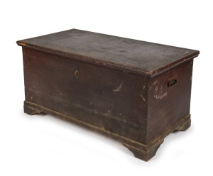 An antique kauri pine blanket box with Baltic pine secondary timbers, Barossa Valley, South Australian origin, 19th century, 55cm, 113cm wide, 56cm deep.