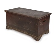 An antique kauri pine blanket box with Baltic pine secondary timbers, Barossa Valley, South Australian origin, 19th century, 55cm, 113cm wide, 56cm deep.