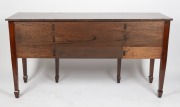 An early Colonial Australian cedar six leg sideboard in the Sheraton manner with huon pine stringing, diamond escutcheon inlays, tapered legs terminating in spade feet, New South Wales origin, circa 1820. Each drawer blade veneered in cedar on solid beefw - 3