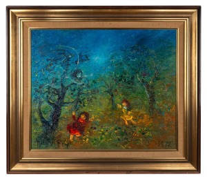 DAVID BOYD (1924-2011), (Children Playing), oil on canvas, signed and dated "David Boyd '72", 53 x 64.5cm; overall 73 x 84cm.