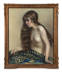 JANET CUMBRAE-STEWART (1883-1960), Shelagh, pastel on paper, signed and dated lower left "Cumbrae-Stewart '24", titled on a label verso in manuscript, 60 x 48cm, 69 x 58cm overall.