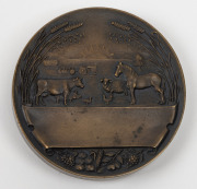 VICTORIA 1934 CENTENARY AGRICULTURAL SHOW medal, bronze, uninscribed. - 2