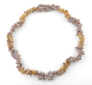 An impressive shell bead necklace in the manner of Lola Greeno, 75cm long.