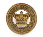 CONVICT DEPARTMENT rare circular brass hat badge, 19th century, 4cm diameter.