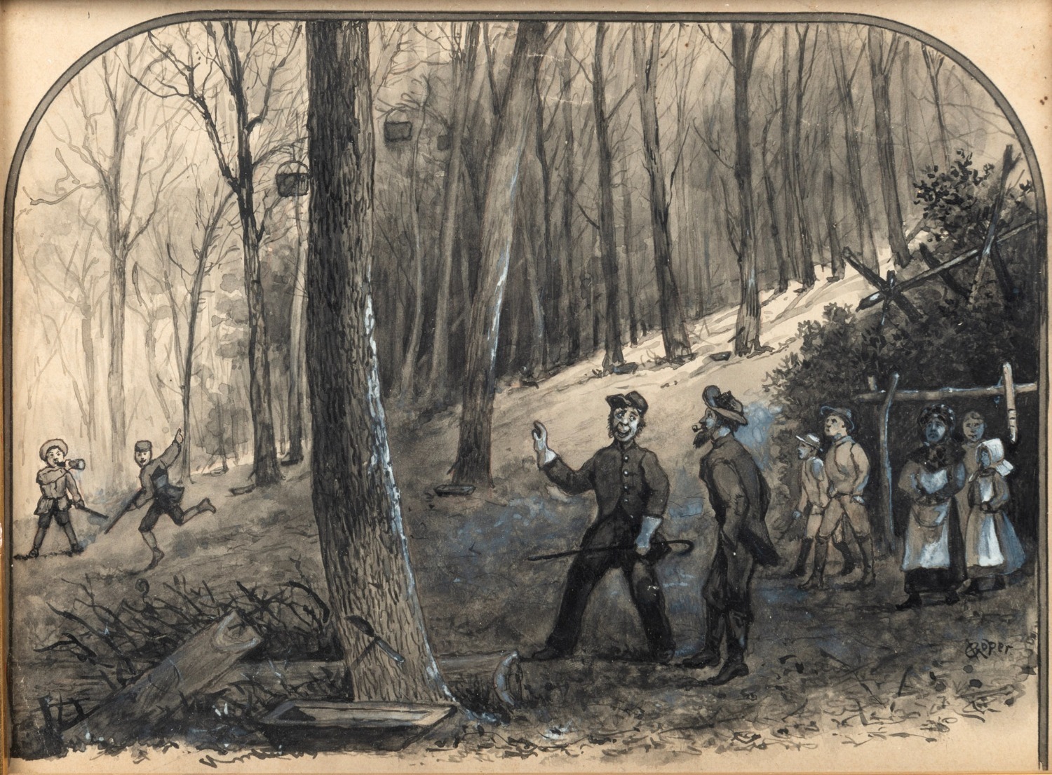 EDWARD ROPER (1830-1909), We Took to our Heels & Ran, watercolour and ...