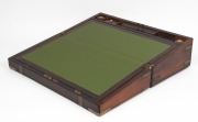 [PORT ARTHUR INTEREST] antique English rosewood writing box with fitted interior housing original inkwells with gilt crown lids, early to mid 19th century, purported to have been used at the infamous penal settlement. Accompanied by a hand-written memoran - 2