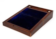 A fine quality antique solid fiddleback blackwood and pine writing slope, interior handsomely fitted with bottles and compartments, mid 19th century, 15cm high, 38cm wide, 26cm deep - 2
