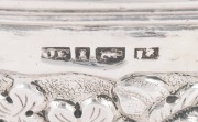JOSEPH FORRESTER rare and important Colonial Australian silver christening mug with thistles, acanthus, roses and shamrock repousse decoration and strap handle, Hobart Town, Van Diemen's Land, circa 1842-46, stamped with pseudo hallmarks "J.F." lion passa - 3