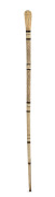 An antique whalebone walking stick with baleen spacers and carved whale's tooth top, 19th century, 78.5cm high.