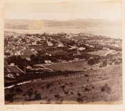 Thirty-two albumen paper prints by John Payne, Charles Bayliss, Thomas Chuck and others, mounted on large pages contained in an album dated June - August 1887 on the first page. Subjects include Sydney and NSW, Hobart and surrounds, Melbourne, Sebastopol - 2