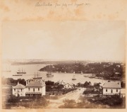 Thirty-two albumen paper prints by John Payne, Charles Bayliss, Thomas Chuck and others, mounted on large pages contained in an album dated June - August 1887 on the first page. Subjects include Sydney and NSW, Hobart and surrounds, Melbourne, Sebastopol - 6