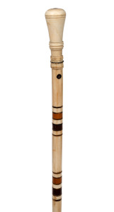 2 · RUNNYMEDE TASMANIA antique walking stick crafted in whale's tooth, baleen and segments of Australian native timbers, 19th century, 88cm high.