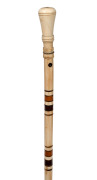 RUNNYMEDE TASMANIA antique walking stick crafted in whale's tooth, baleen and segments of Australian native timbers, 19th century, 88cm high.