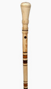 RUNNYMEDE TASMANIA antique walking stick crafted in whale's tooth, baleen and segments of Australian native timbers, 19th century, 88cm high. - 2