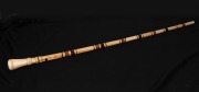 RUNNYMEDE TASMANIA antique walking stick crafted in whale's tooth, baleen and segments of Australian native timbers, 19th century, 88cm high. - 3