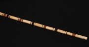 RUNNYMEDE TASMANIA antique walking stick crafted in whale's tooth, baleen and segments of Australian native timbers, 19th century, 88cm high. - 4